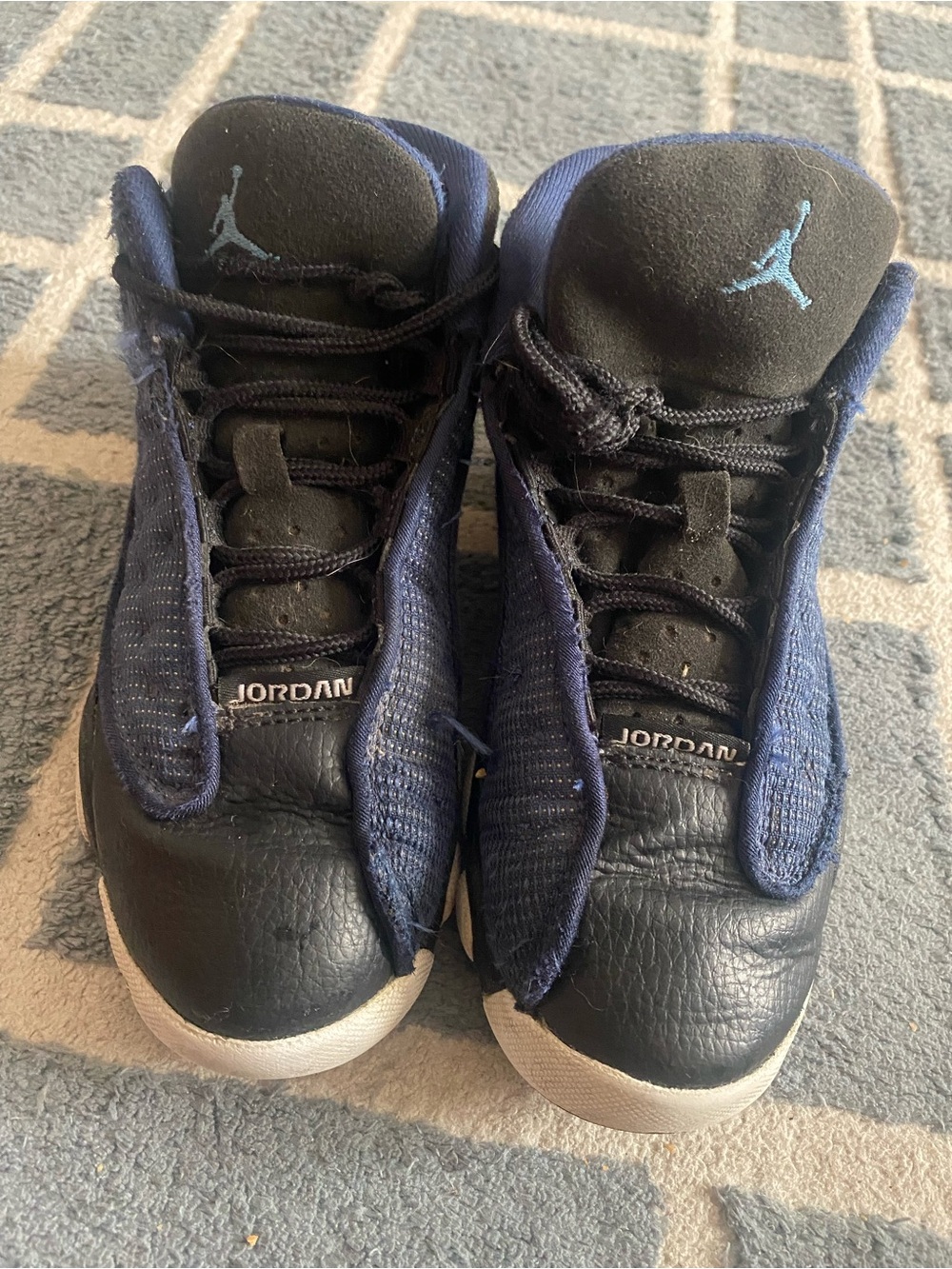 Jordan Navy, Black & Light Blue Kids Sneakers